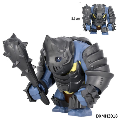 Orc Warrior Block Figures Set, Giant Troll Monster + 20Pcs Armored Soldier Models, Fantasy Army Building Bricks, Detailed Armor