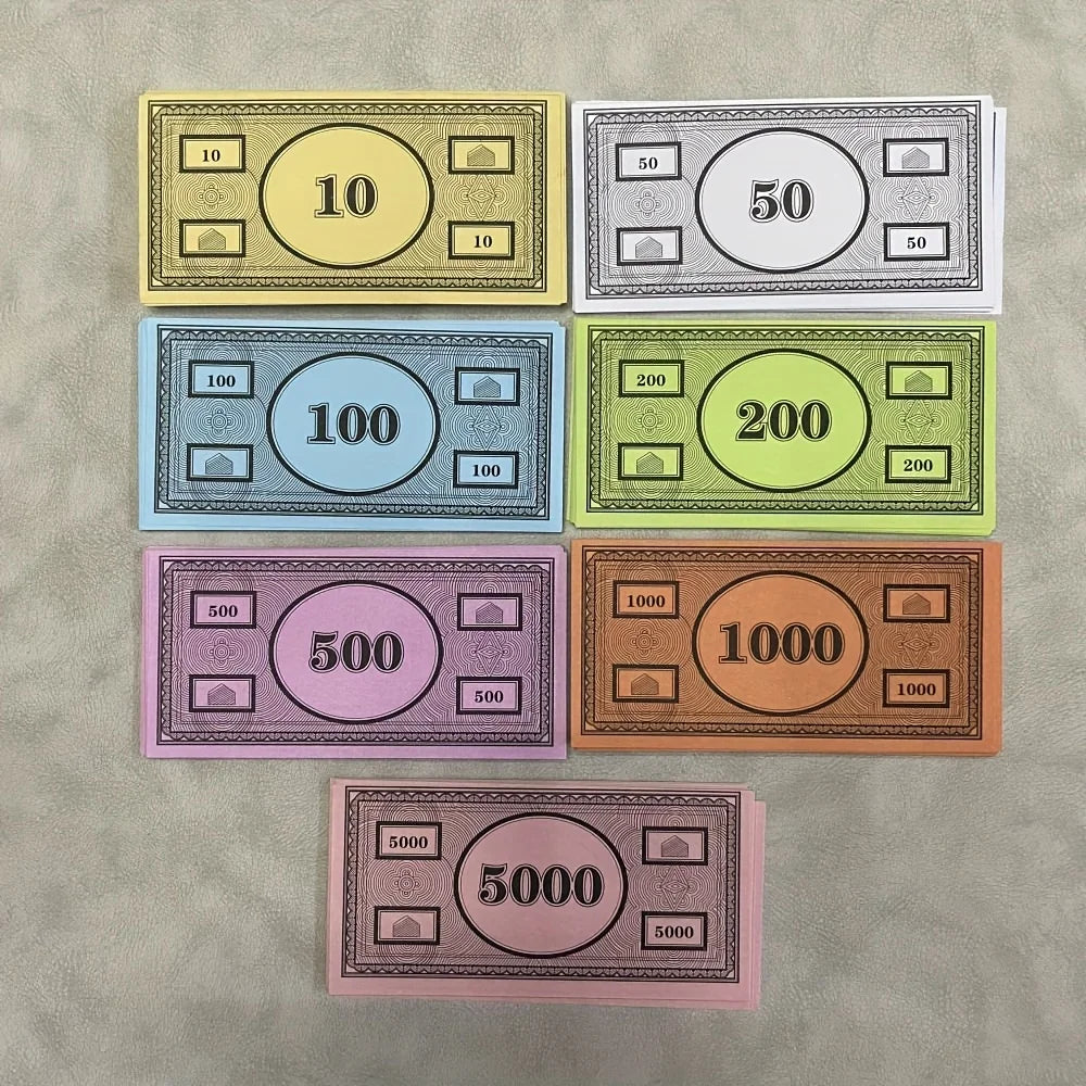 150 pcs Game Prop Money, Refill Pack with 7 Denominations, Ideal for Family Entertainment Parties and Outdoor Games