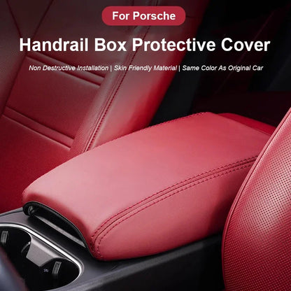 For Porsche Cayenne 2018-2025 Macan 2014-2025  PU Leather Car Armrest Box Protector Cover Central Control Interior Accessories