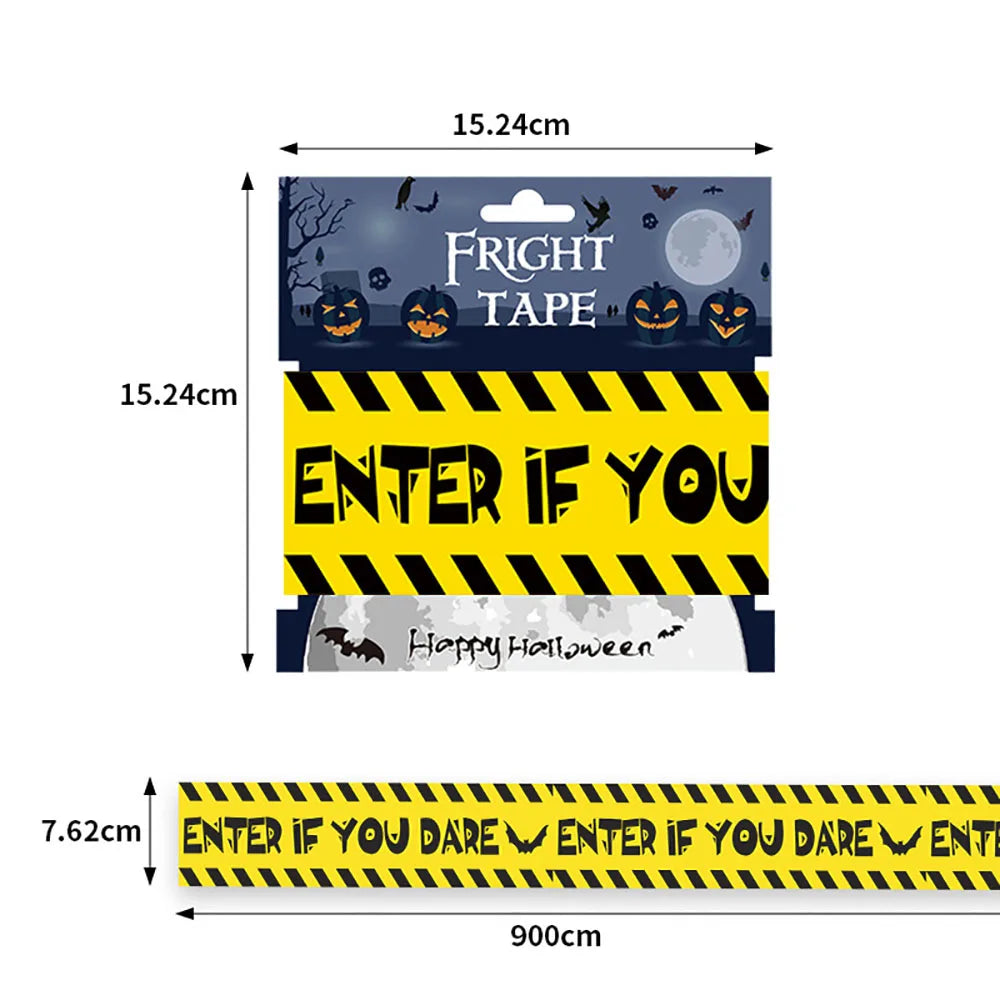 Halloween Decoration Tape,Warning Line,Warning Tape Signs,Window Wall Danger Decoration Props