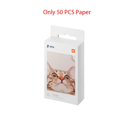 Original 100% Xiaomi ZINK Pocket Printer Paper Self-adhesive Photo Print 50pcs Sheets Xiaomi 3-inch Mini Pocket Photo Printer CN