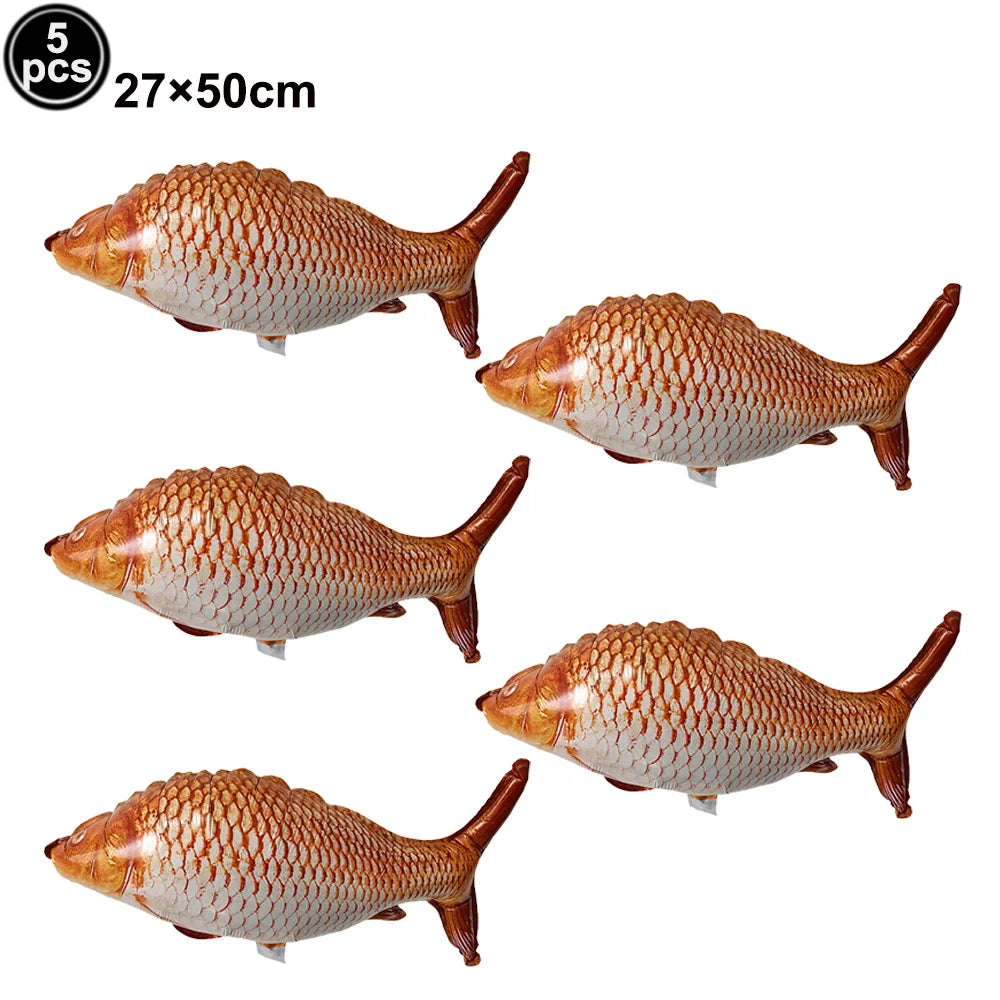 Fish Balloons Realistic Balloons Fishing Birthday Party Decor Cute Inflatable Fish Balloons for Fishing Theme Party Decorations