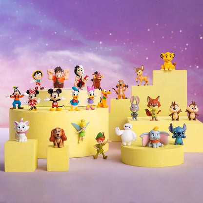 Disney original 100th Mini Figureines Bottle Toy  Princess Series Villain Series Figurine Toy Model For Kids Gifts