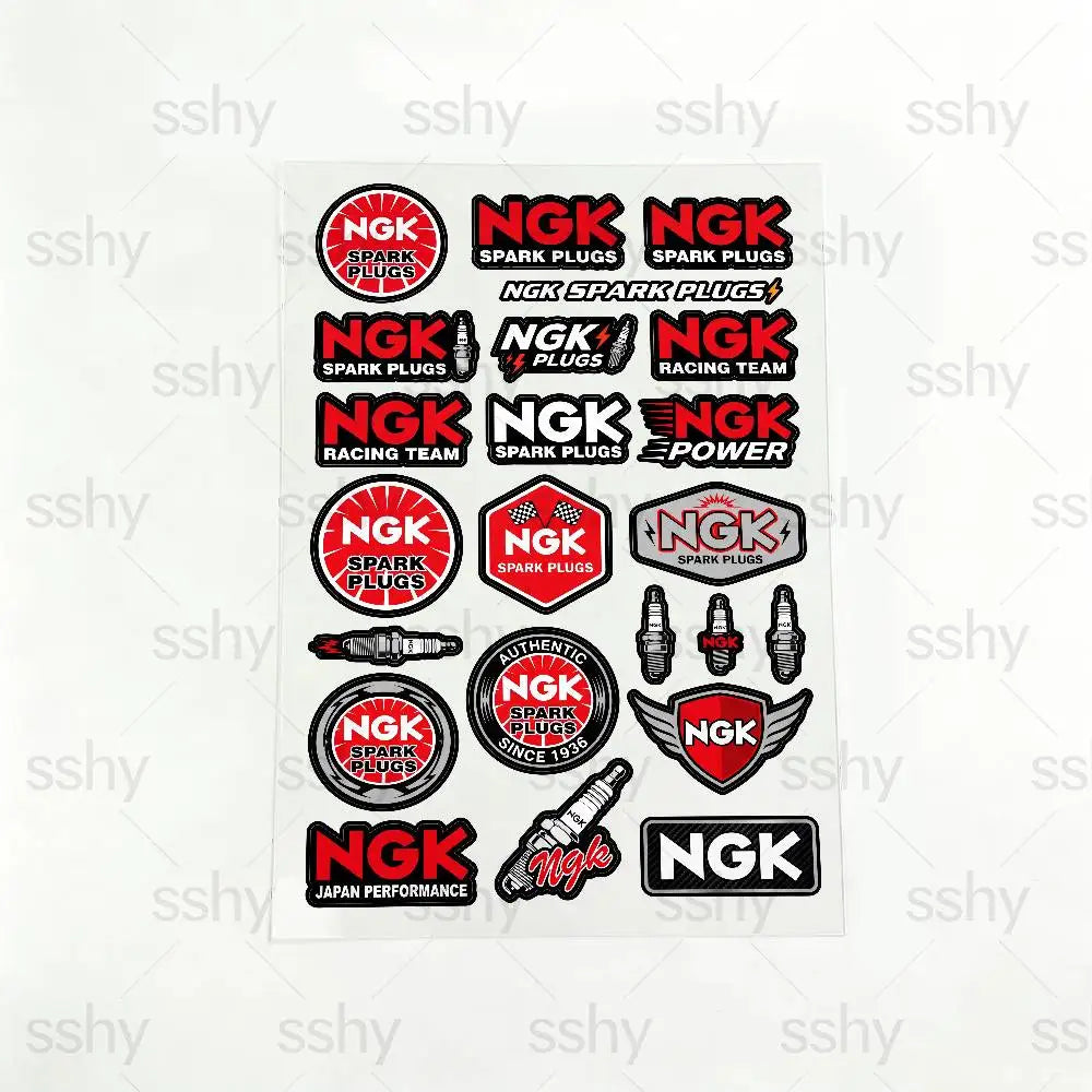For NGK Reflective Motorcycle Stickers Waterproof Vinyl Decals for Motorbike Helmet Fuel Tank Bike