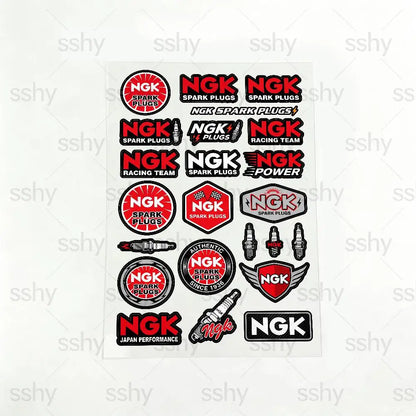 For NGK Reflective Motorcycle Stickers Waterproof Vinyl Decals for Motorbike Helmet Fuel Tank Bike