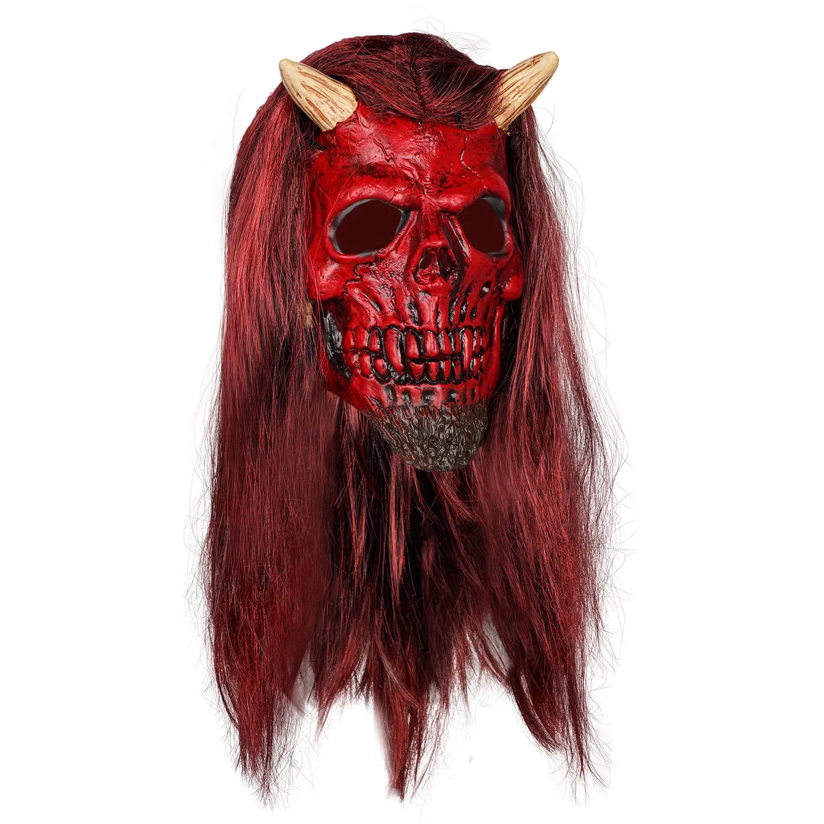 Scarlet Demon Role Play Latex Mask, Cosplay Prop for Halloween,Xmas,Bar Party & Carnival.Soft & Breathable Great Graduation Gift