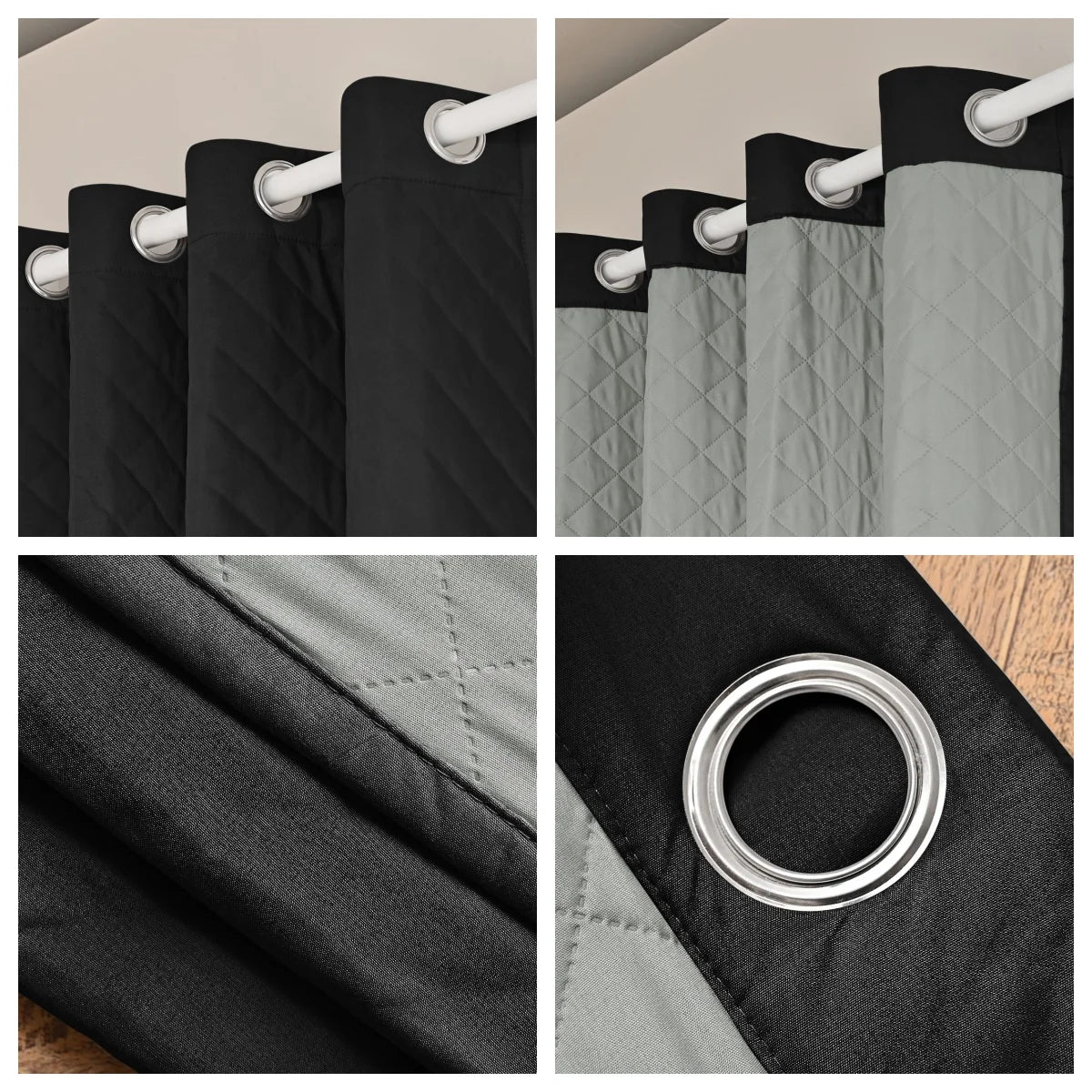 1panel 100% Blackout Winter Curtain, Warm Curtains for Living Room, Bedroom, Children Room, Add Cotton Curtains Grommet Top