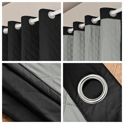 1panel 100% Blackout Winter Curtain, Warm Curtains for Living Room, Bedroom, Children Room, Add Cotton Curtains Grommet Top