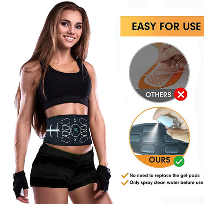 Abdominal Toning Belt Muscle Toner EMS Muscle Stimulator Abs Trainer Recharge Body Massager Weight Loss Fitness Equipment Unisex