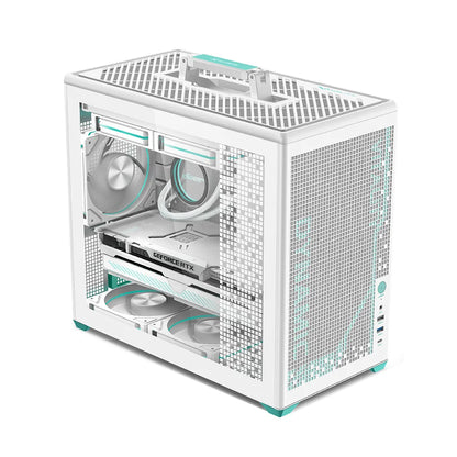Power Train P80 Desktop MATX Case Glass Side Transparency Handheld Quick Release Desktop Computer Support 240 water cooling