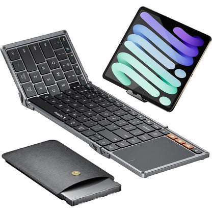 ProtoArc XK01 TP Foldable Keyboard with Touchpad Folding Bluetooth Travel Keyboards for iPad iPhone Laptop PC Tablets