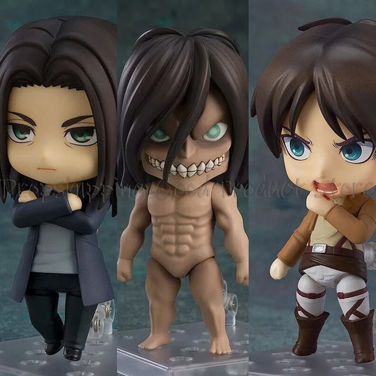 10cm Eren Jaeger 375 2000 2022 Anime ‌Attack On Titan Figures Toy Swappable Face Model Doll Toy Movable Collection For Gift