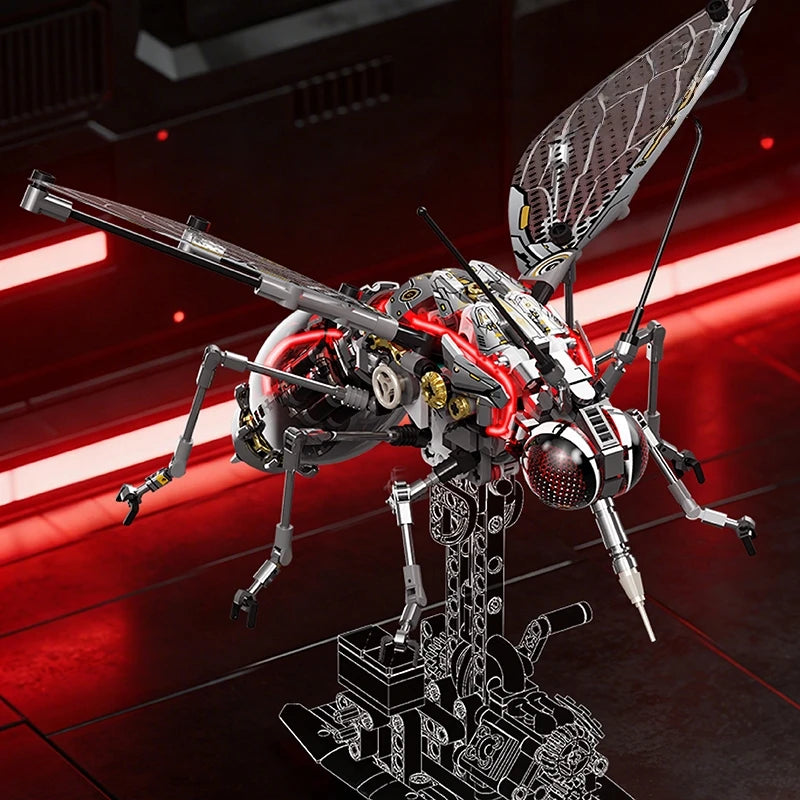 DIY Mechanical Mosquito Building Blocks STEM Toy Creative Animal Linkage Model MOC Assembly Toy Birthday Gift for Children