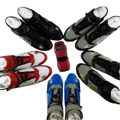 Original Leather Racing Shoes Fireproof Silk Screen Printing,Car Kart Locomotive Leisure Sport Shoe