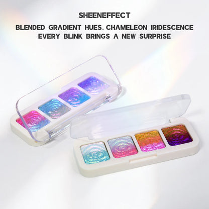 SHEEN EFFECT Cosmetics Multi-Chrome Chameleon Shift Eyeshadow Palette - Sheen Effect, Duochrome Metallic Glitter, Assorted Plast