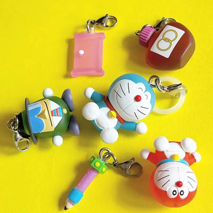 Bandai Original 6Pcs Gashapon めじるしアクセサリー Vol.3ドラえもん Anime Figure Toys For Kids Gift Collectible Model Ornaments