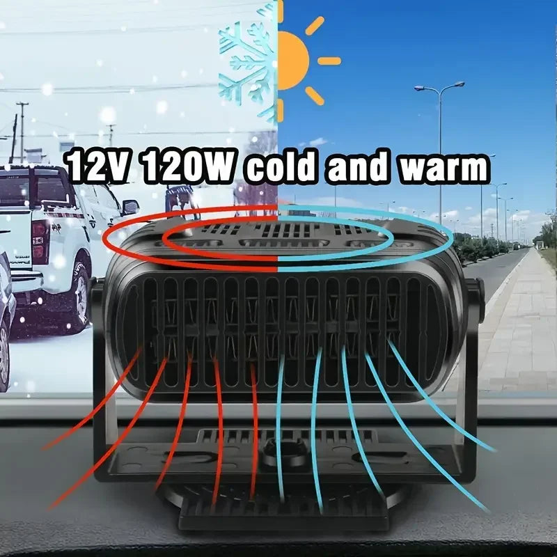 12V 24V Car Heater Fan With Adjustable Angle, Warm And Cool Air Modes, Windshield Defogger And Defroster For Cars And Trucks