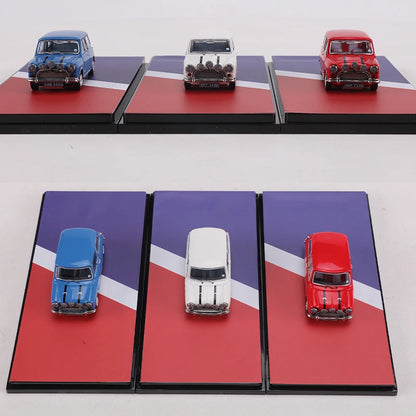 GCD 1:64 Austin Mini Cooper S White/Blue/Red Alloy Model Car