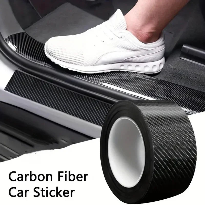 3d/6d Carbon Fiber Car Tape Black Car Door Edge Guards Side Mirror Anti-Scratch Collision Strip Waterproof Protector Film Tape