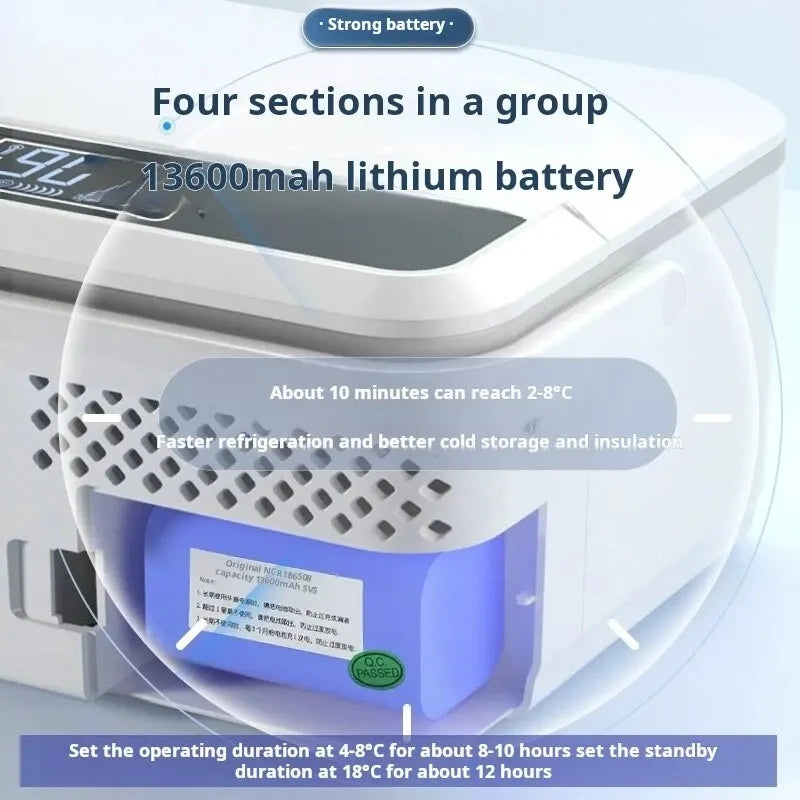 Insulin Drug Refrigerator LED Large Screen Double-Layer Insulin Refrigerator Car Portable Constant Temperature Refrigerator