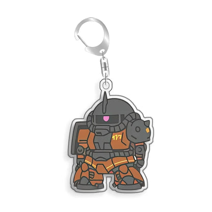 Keychain for Gundam MS-06S Zaku Ll White Cabin Backpack Pendant Anime Game Fans Gift Recycled Acrylic Decoration Rare Card Toy