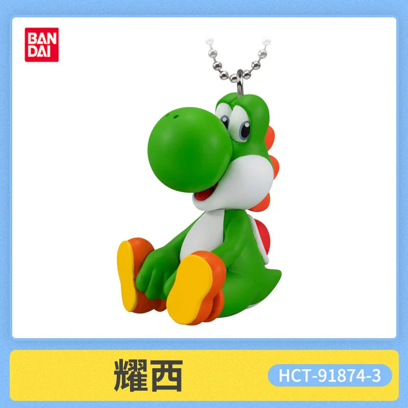 New Bandai Original Shokugan Super Mario Luigi Yoshi Toad Mini Anime Figure Keychain Collectible Charm Pendant Case Decor Gift