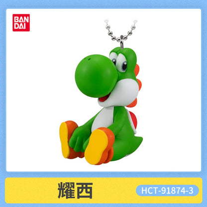 New Bandai Original Shokugan Super Mario Luigi Yoshi Toad Mini Anime Figure Keychain Collectible Charm Pendant Case Decor Gift