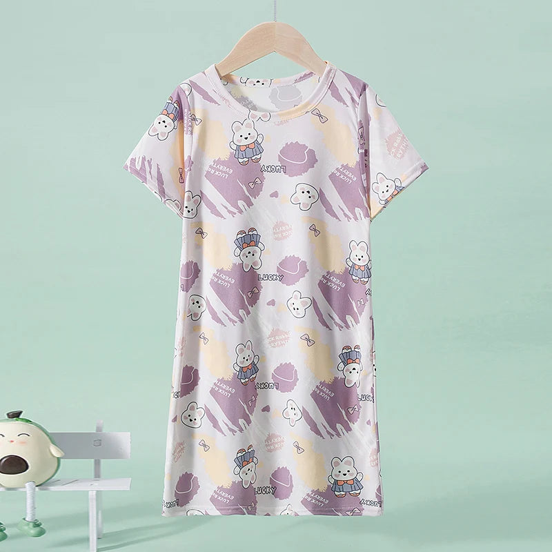 2/1 Pack Summer Girl Sweet and Lovely Princess Wind Dress Loose Plus Mermaid and Knee Skirt Comfortable Student Home Skirt