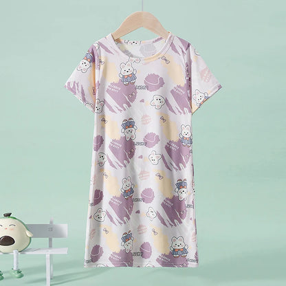 2/1 Pack Summer Girl Sweet and Lovely Princess Wind Dress Loose Plus Mermaid and Knee Skirt Comfortable Student Home Skirt