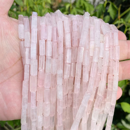 4x13mm Natural Stone Tube Rectangle Sea Sediment Lapis Lazuli Opal Amethysts Quartz Beads for Jewelry Making DIY Bracelet