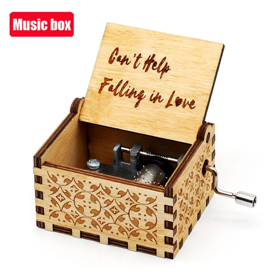 Wooden Anime Figure Music Box Pirates of the Carib Davy Jones Jack Sparrow Creative Birthday Christmas Day Gift