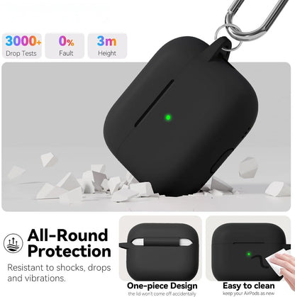 for AirPods Pro 3 Case with Cleaning Kit Soft Silicone Protective Cover for Apple AirPods Pro 3rd Generation Cases with Keychain