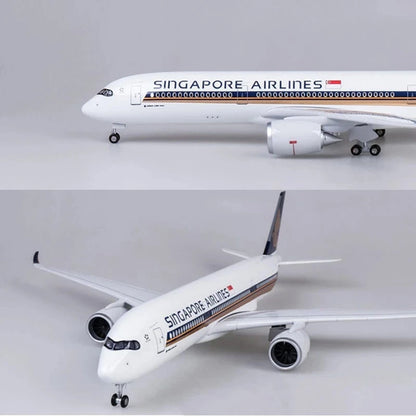 Singapore Airlines 47CM 1:142 Scale Model Aircraft A350 Airbus LED with LED Light(Touch or Sound Control) for Collection or Show