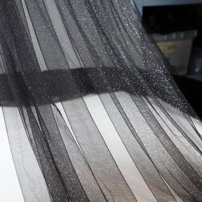 Gold Tulle material black encryption soft Tulle spray silver glitter Tulle wedding dress home decoration fabric