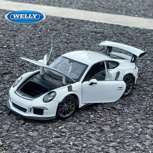 WELLY 1:24 Porsche 911 GT3 RS Alloy Sports Car Model Diecast Metal Racing Car Vehicles Model Simulation Collection Kids Toy Gift