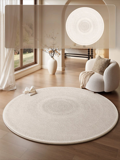 Cream Style Carpets for Living Room Minimalist Bedroom Decor Round Carpet Fluffy Soft Lounge Floor Mat Thick Plush Cloakroom Rug