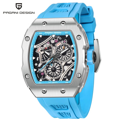 PAGANI DESIGN 2026 New Men's Skeleton Quartz Watch Japanese VH65 42MM Sapphire Glass Stainless Steel 50M Waterproof Reloj Hombre