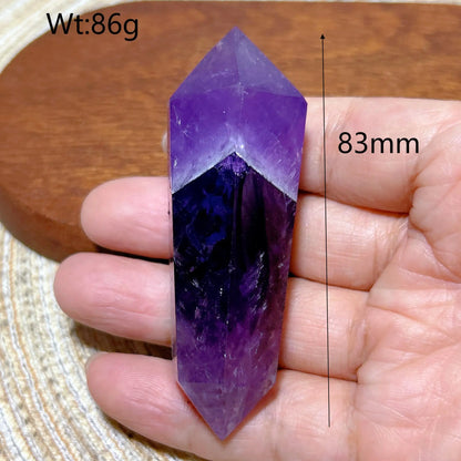Natural Crystal Two Color Amethyst Double Point Tower Healing Rainbow High Quality Gemstones Energy Home Decorations Gift