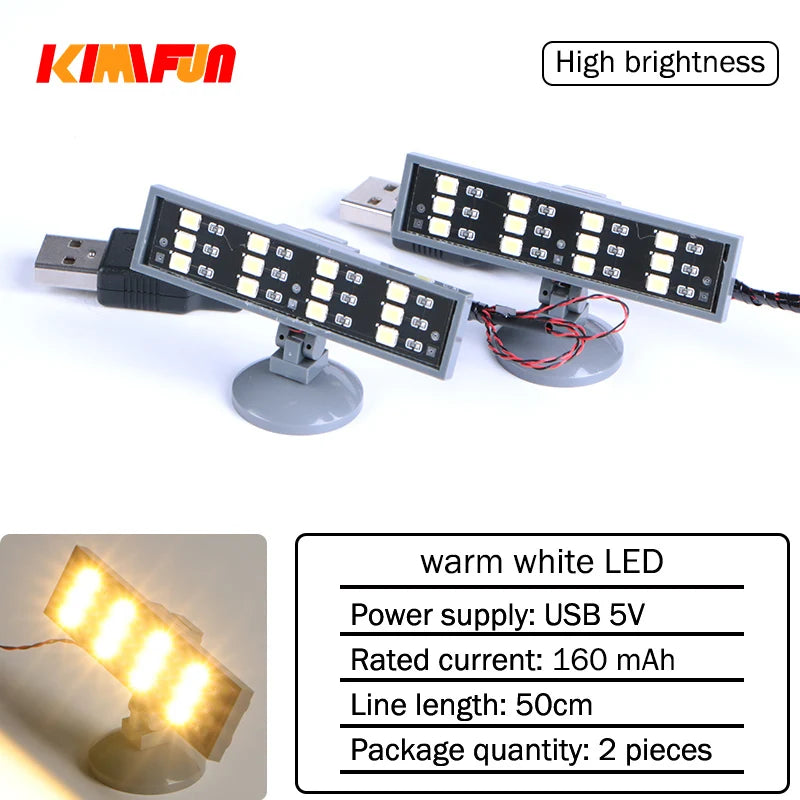 2pcs Building Blocks Universal DIY LED Lighting RGB Bricks MOC Toy with USB Port Colorful White Warm Spotlights Kit For LEGO