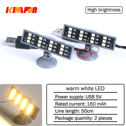 2pcs Building Blocks Universal DIY LED Lighting RGB Bricks MOC Toy with USB Port Colorful White Warm Spotlights Kit For LEGO