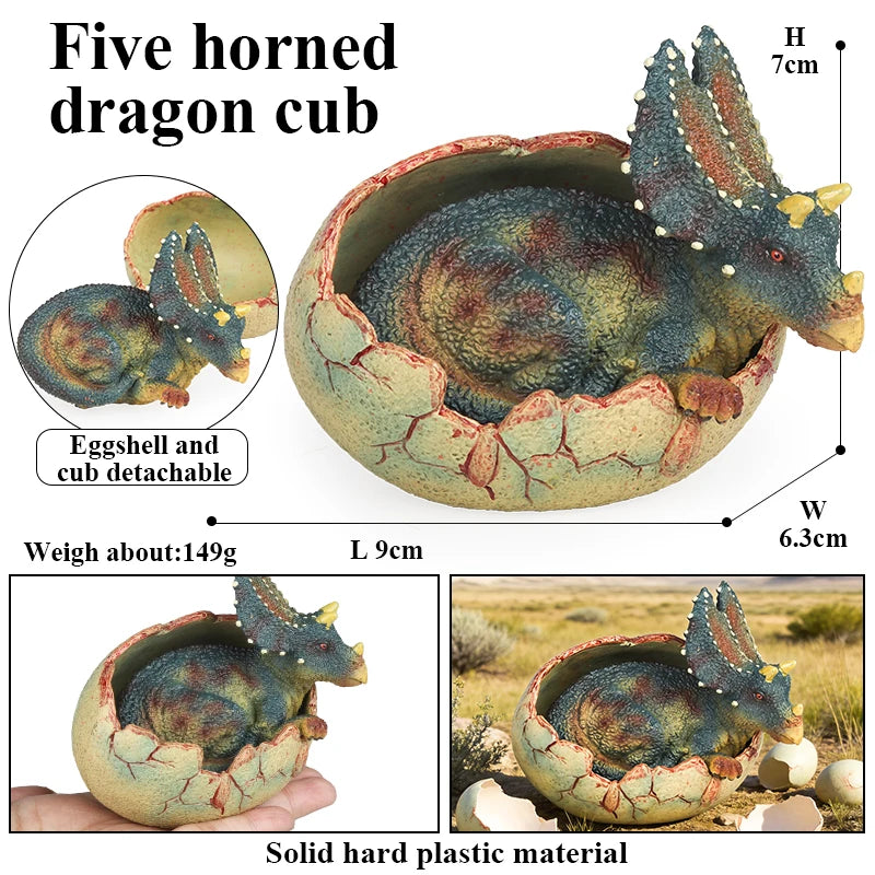 Oenux Classic Dinosaur Cubs T-Rex Saichania Spinosaurus Velociraptor  Pterosaur Cracked Dinosaur Egg Model Collection Kid Toy