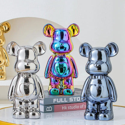 17/27/cm Aesthetic Bear Brick Ceramic Statue Teddy Bear Decor Action Figure Sculptures Ornament for Room Home Decoration Crafts