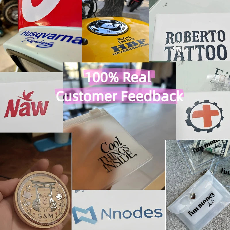 50pcs Custom Stickers Logo Personalized Transfer Sticker 3D UV DTF Wedding Labels Waterproof Company Customized Name Car Bottle
