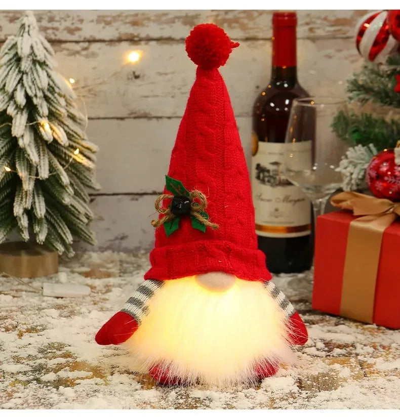 Glowing Gnome Christmas Faceless Doll 30cm Tree Decorations 2026 Night Light Xmas Gift Navidad 2027 New Year Home Decor