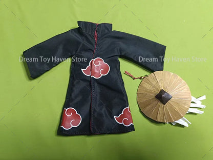 SHF 1/12 Scale Soldier Cloak Naruto Uzumaki Gown Sasuke Uchiha Jacket Ninja Martial Arts Uniform For 6Inch Action Figure Dolls