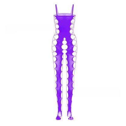 Toucheart Sexy Jumpsuit, One-piece Stockings, Women Crotchless Suspenders, Hollow See-through Temptation One-piece Mesh Clothing