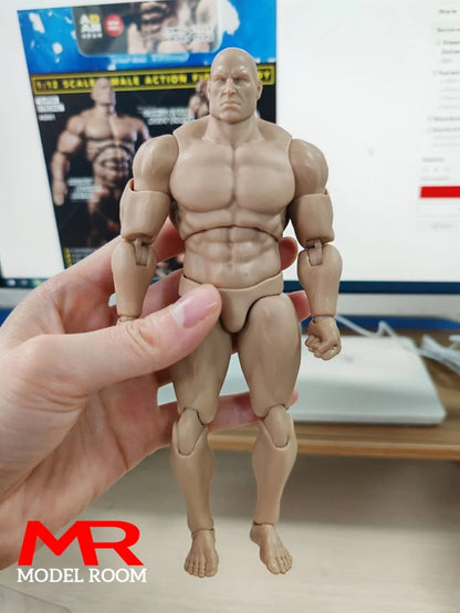 MUFF TOYS ADAM 1/12 Scale Male Strong Muscle Joint Body 6'' Super Flexible Comic Soldier Action Figure Articulated Body Doll