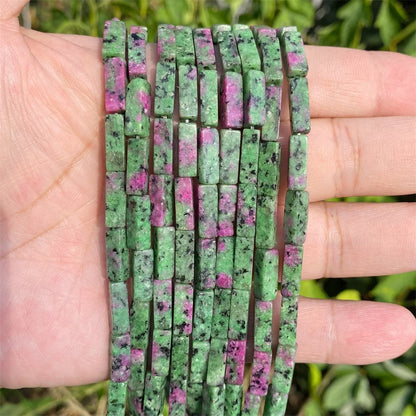 4x13mm Natural Stone Tube Rectangle Sea Sediment Lapis Lazuli Opal Amethysts Quartz Beads for Jewelry Making DIY Bracelet
