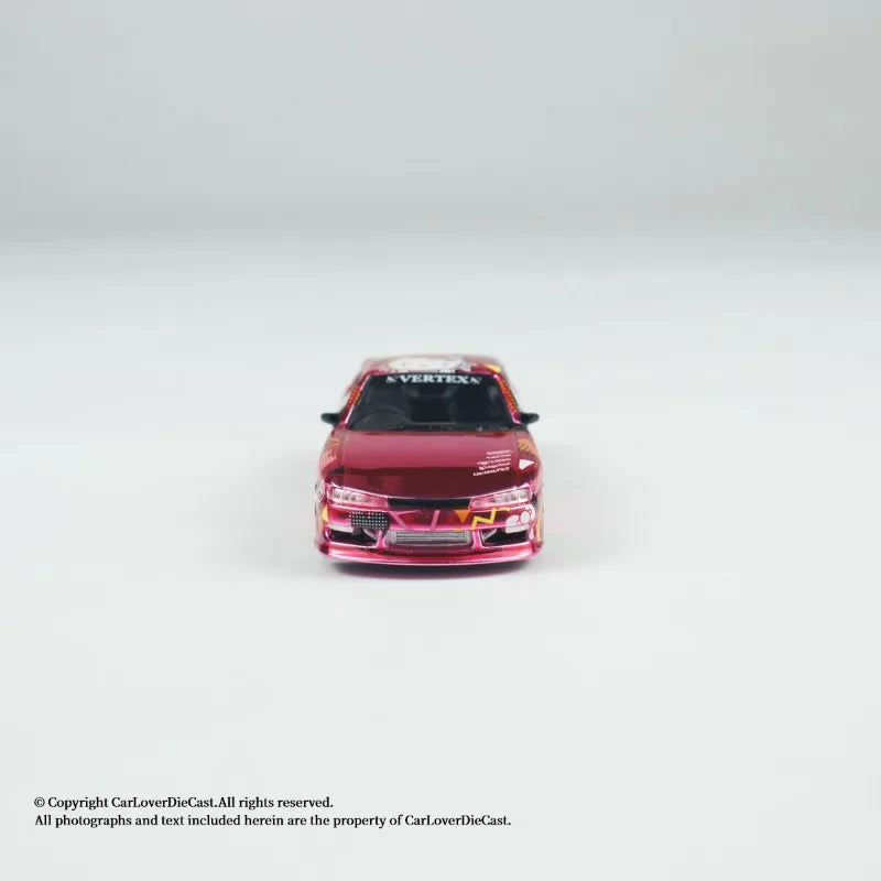 TW 1:64 Nissan VERTEX Silvia S14 Hello Kitty Stylish Static Alloy Car Model, Boys' Toy, Adult Collection Decoration Item.