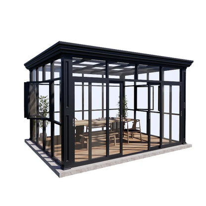 Aluminum Alloy Sunroom Glass House Modern Soundproof Solarium with Laminated Safety Glass Customizable Terrace Enclosure